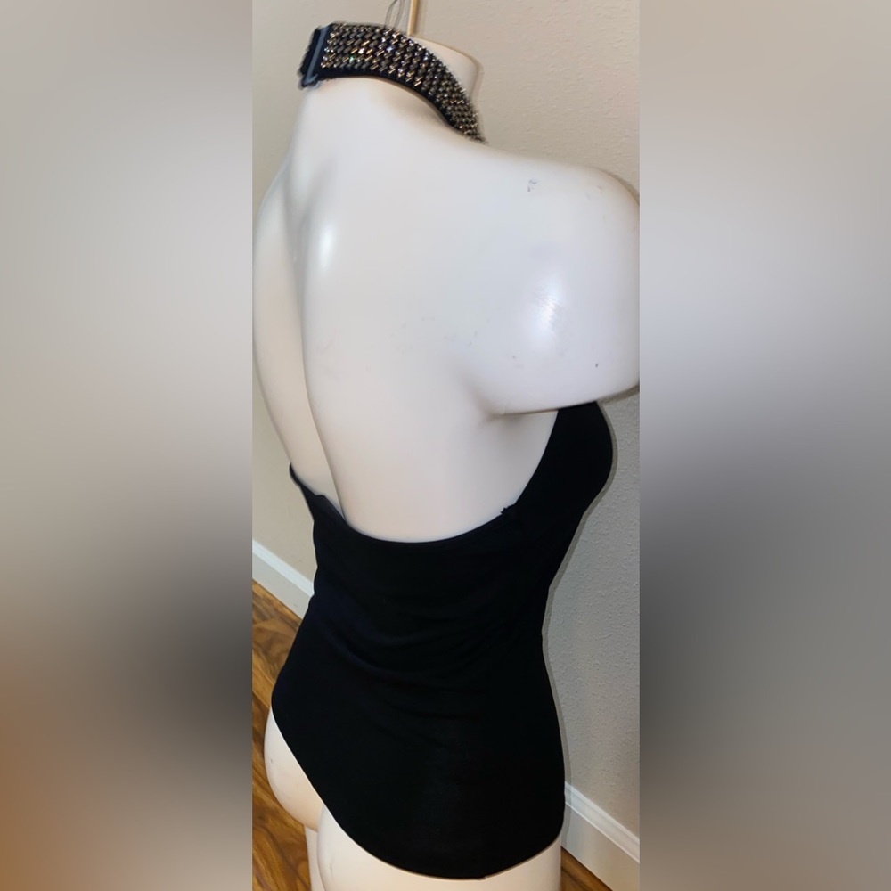 Express Black Sparkle Halter Top - Picture 6 of 8